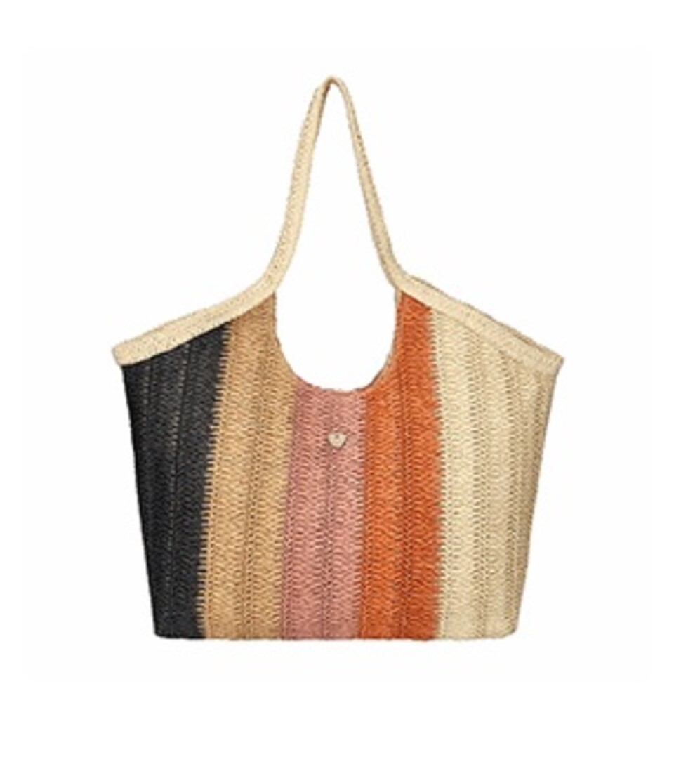 BORSA HOBO IN CARTA TESSILE A RIGHE LARGHE 38X10 X41 CM Mirage