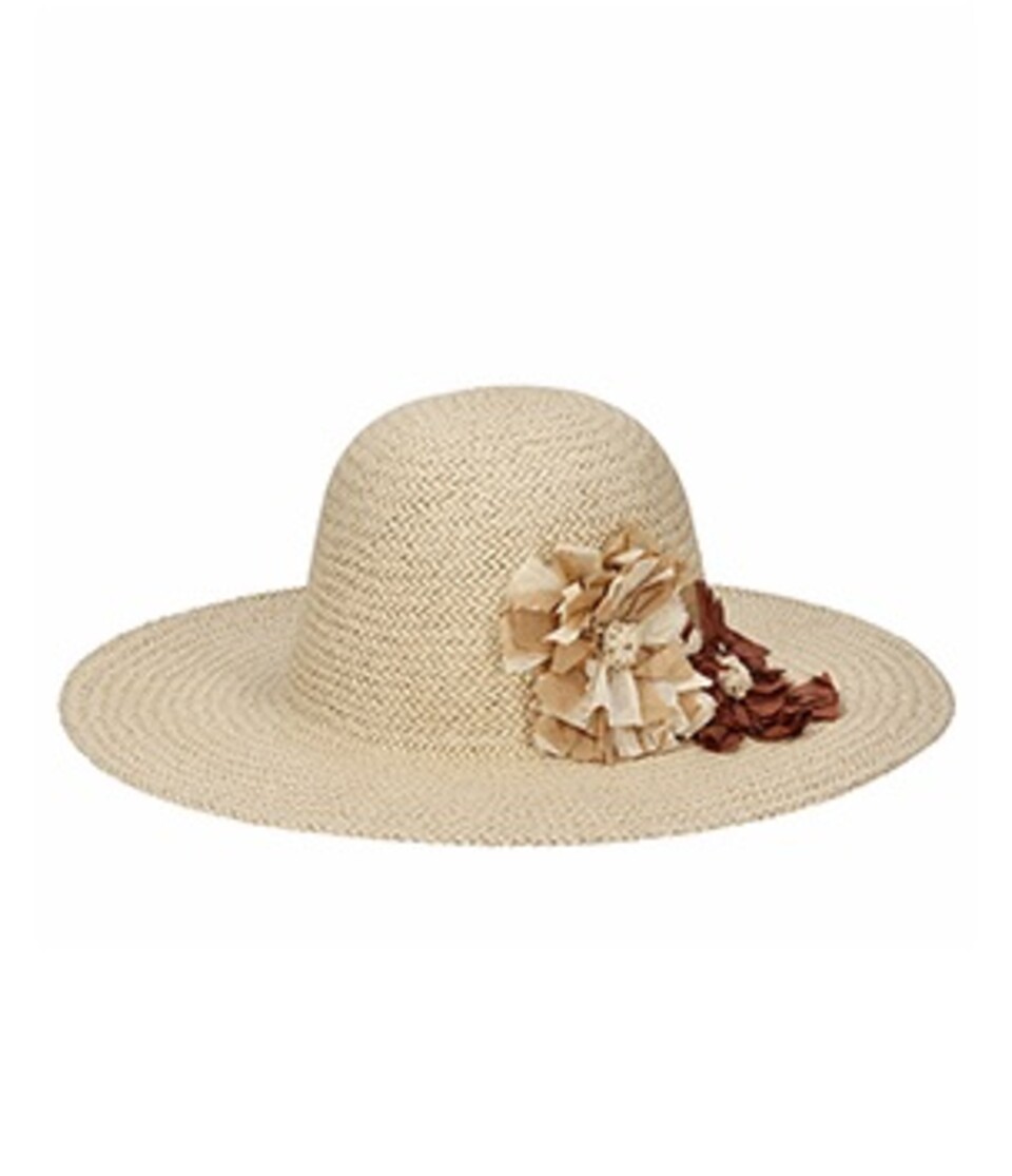CAPPELLO PAMELA CARTA INTRECCIATA CON FIORI APPLICATI Mirage