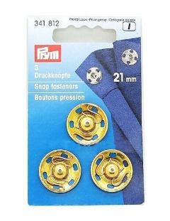 Bottoni automatici ottone 21 mm oro Prym Automatici