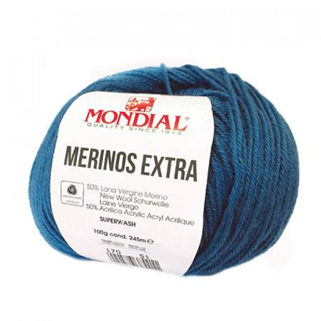 MERINOS EXTRA
50% Lana Vergine Merino 50% Acrilico -100 gr- Mondial