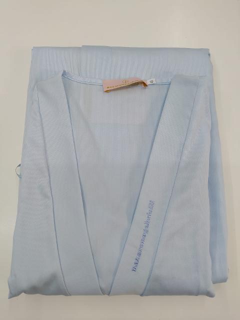 Vestaglia manica lunga sciallata di rigatino. 100% cotone Nazareno Gabrielli Vestaglia