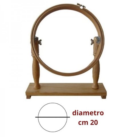 TELAIO  PER RICAMO TONDO CON BASE C/ REGOLATORE 20 CM Le Antiche Mercerie Telaio