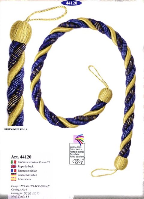 Embrasse cordone  mm 25  
cm 80 Carmignani Embrasse cordone