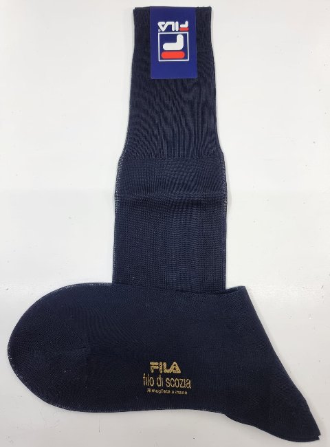 Calza lunga uomo 100% cotone filo di scozia, rimagliata a mano Fila Calza lunga uomo