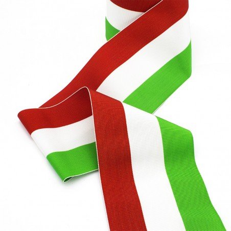 Tricolore nylon gros grain 52 mm pezza da 10 metri Le Antiche Mercerie nastro gros grain