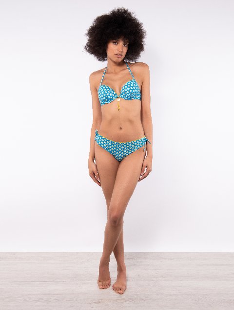 Push Up con lunetta estraibile + Slip laccetti Verdissima Bikini Coppa