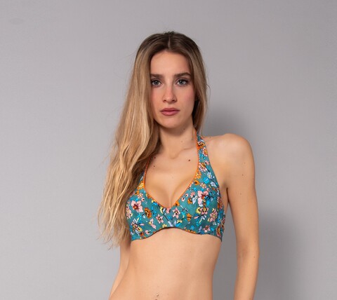 Reggiseno ferretto double + Slip Alto Double Verdissima Bikini Ferretto