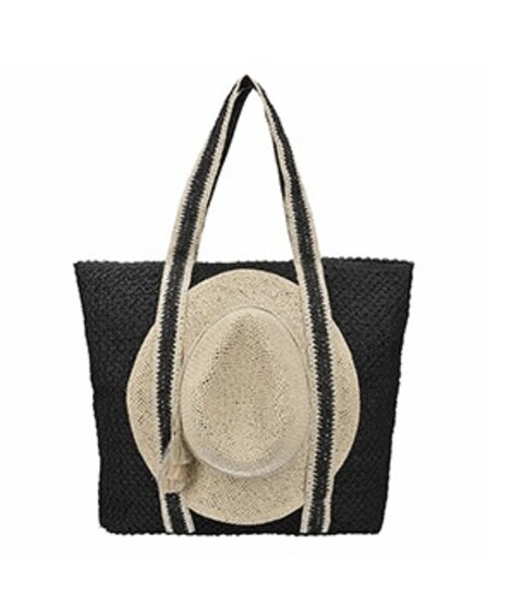 BORSA SHOPPER IN CARTA TESSILE CON MANICO BICOLORE E
PORTA CAPPELLO 52 X15 X 41 CM Mirage