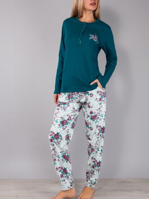 Pigiama Serafino + Pantalone con Polsino e Tasche Verdissima Pigiama Serafino