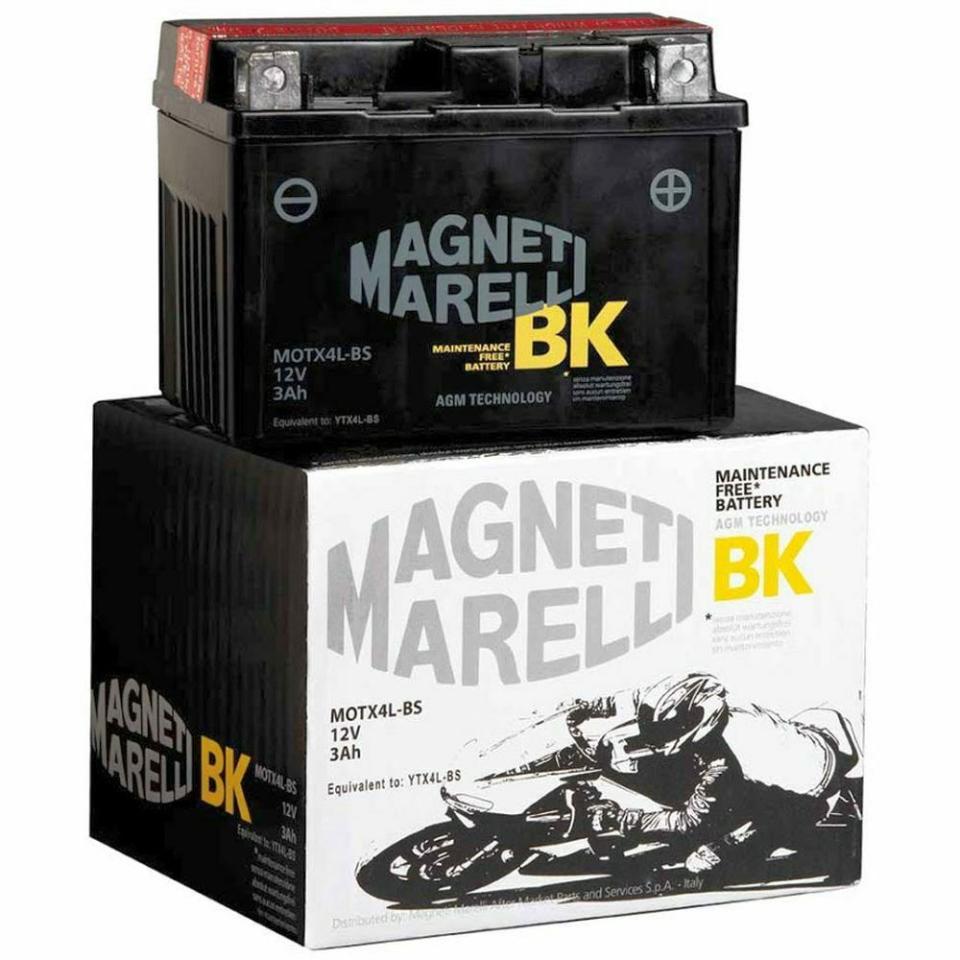 BATTERIA MOTO 12V-3AH AGM -CORREDATA DI ACIDO -SIGILLATA MAGNETI MARELLI MOTX4LBS-YTX4LBS