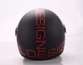 casco al design demi-jet con scritte rosso fluo misura: L al design demi-jet