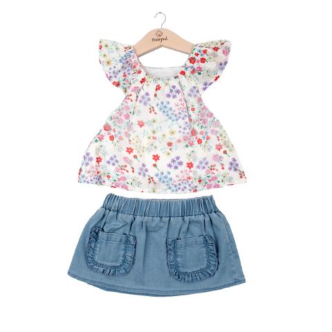 Completo minigonna e camicia Babybol Primavera/Estate