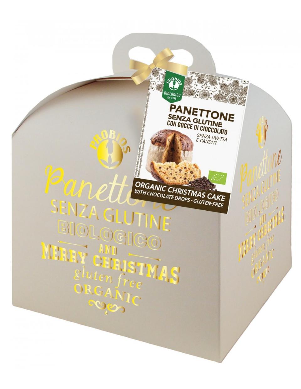 PANETTONE SENZA GLUTINE GOCCE CIOCCOLATO Probios confezione da 500 gr.