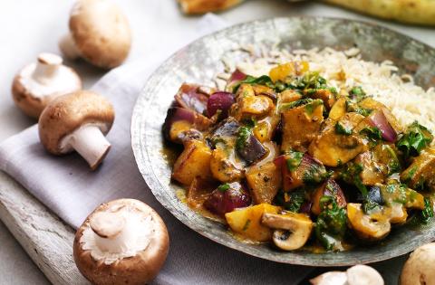 Funghi e patate  al curry