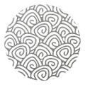 Piatto in pietra lavica decorato con linee geometriche - Piatto