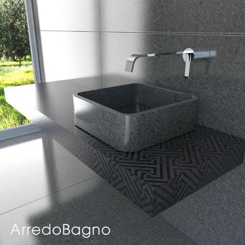 lavabo quadrato personalizzabile in pietra lavica - lava b