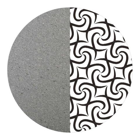 Piatto in pietra lavica con decori geometrici  - Piatto