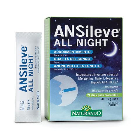 ANSileve all night Naturando 21 Stick pack orosolubili da 1,5 g