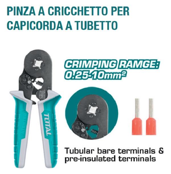 Pinza Crimpatrice per Terminali a Bussolotto 0,25-10m TOTAL - Bolognetta ( Palermo)