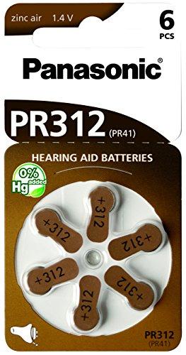 Batteria Zinc Air PR312 145mA per apparecchi acustici Panasonic