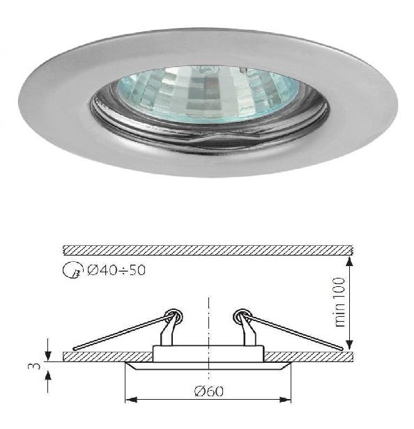 Faretto Incasso Cromo Satinato Diam 40-50 ULKE CT-2113-C/M