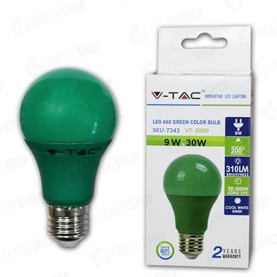 Lampada Led Goccia E27 9w Luce Verde