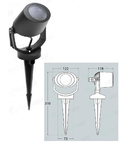 Minitommy Spike Faretto SPOT Con Pichetto GU10 3,5w Natura Nero Fumagalli