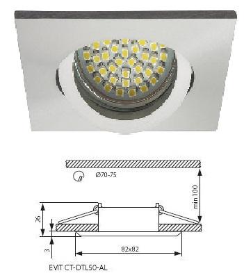 Faretto Incasso Alluminio Diam 70-75 EVIT CT-DTL50-AL Kanlux