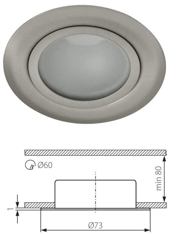 Faretto Incasso Cromo Opaco Diam 60 GAVI CT-2116B-C/M