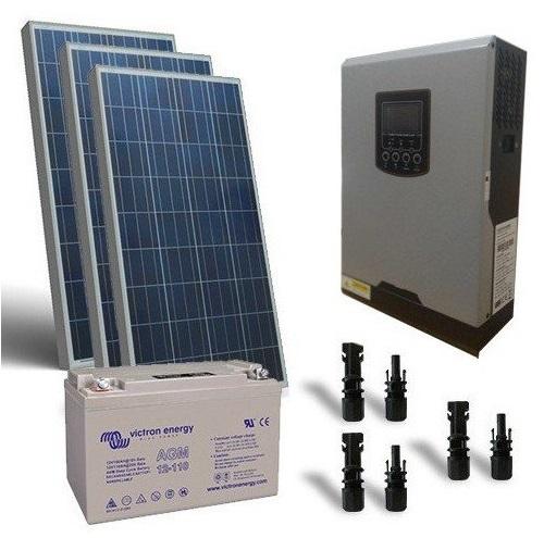 Kit Solare Baita 300w 12V Pro con Inverter 1000w Batteria 110Ah