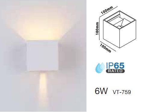 Applique LED 6w Luce Natura doppia emissione Regolabile IP65 Bianco