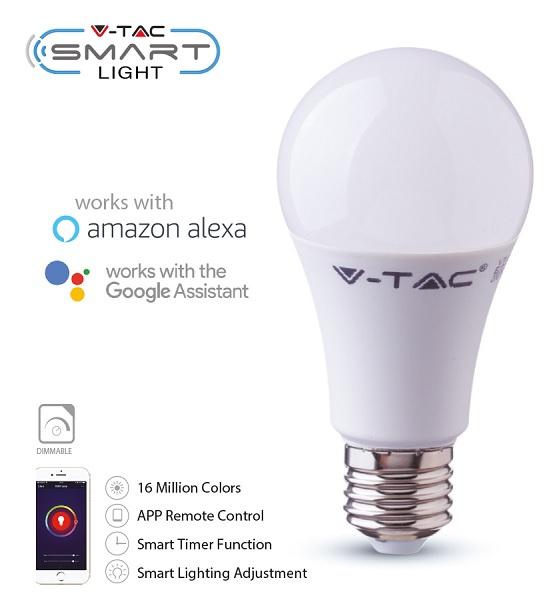 Lampada Led Goccia SMART E27 11w RGB+WW+CW V-TAC