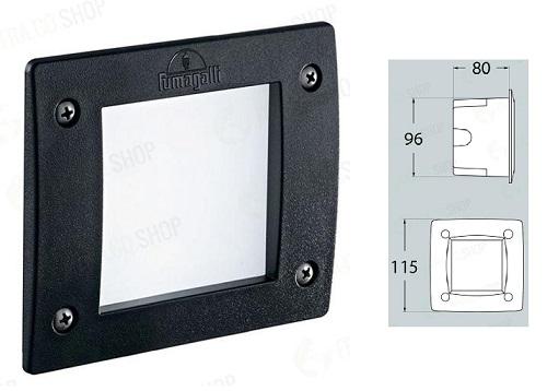 Leti 100 Segnapasso da Incasso Quadrato Gx53 3w Natura Nero