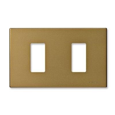 Placca 2 Moduli Alluminio Scatto BRONZO Vimar