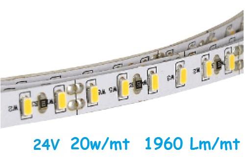 Strip LED 24V 2835 240 Led/mt 20w/mt Luce Natura ELCART