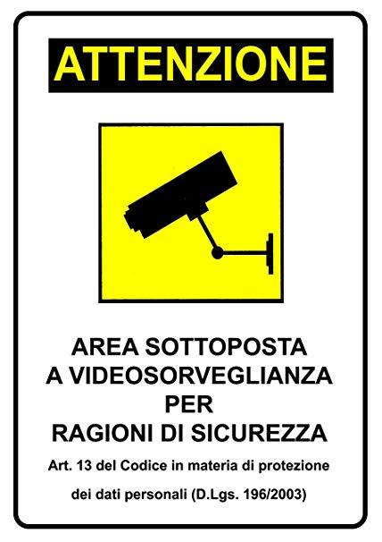 Cartello Area Videosorvegliata 30x20