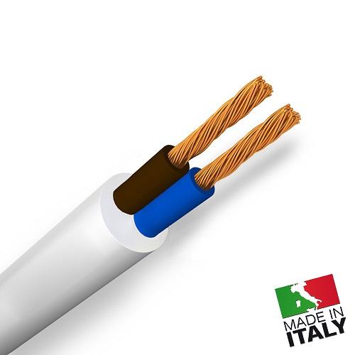 Cavo 2x0,75 Rotondo Bianco *(prezzo al mt)  A10050