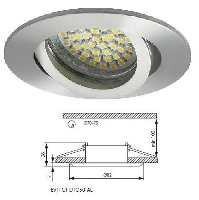 Faretto Incasso Alluminio Diam 70-75 EVIT CT-DTO50-AL Kanlux