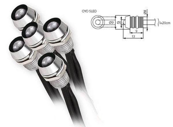 Kit 5 Faretti Led Incasso 0,22w Luce Fredda OYO 5LED Kanlux