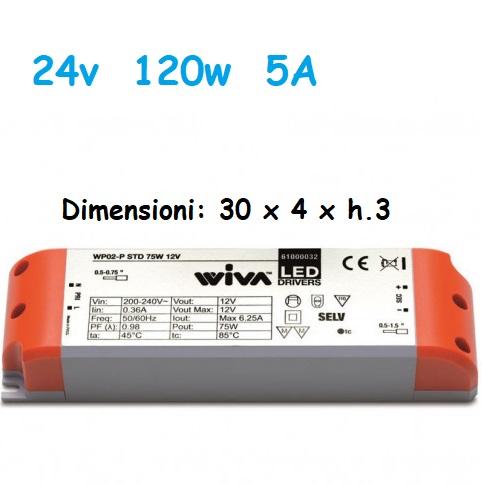 Led Driver Slim 24v 120w 5A Elcart