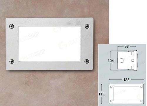 Leti 200 Segnapasso da Incasso Rettangolare Gx53 3w Natura Bianco