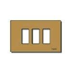 Placca 3 Moduli Rettangolare Alluminio Scatto BRONZO Vimar