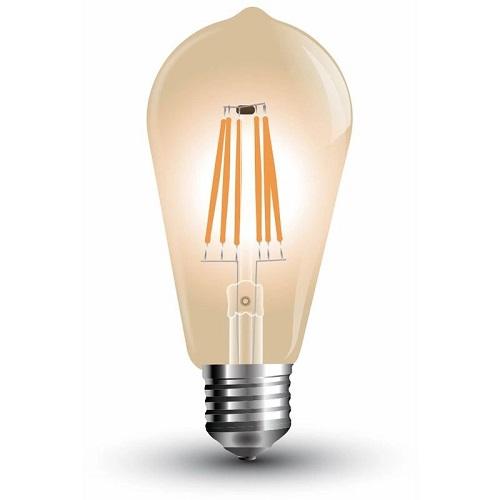 Lampada Goccia LED a Filamento E27 4w Luce AMBRA 2200°k V-TAC