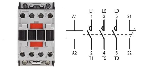 Contattore 3P+1NC 25A AC3 24V Lovato