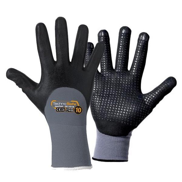 Guanto Sintetico Misura 8 Nitrile Foam Dotted Grey Technosafe