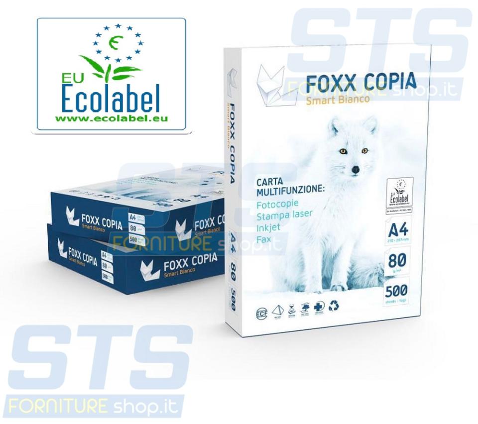 Carta Multifunzione Inkjet Laserjet A4 80GR Risma 5x500 fogli Fox Smart Bianco