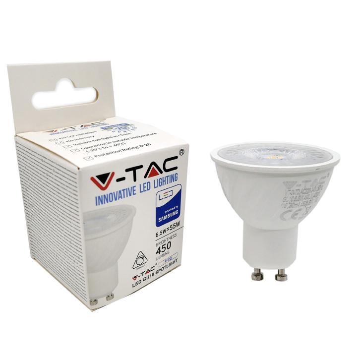 Lampada Led 6,5W GU10 110° 450 Lumen Luce Fredda Dimmerabbile Samsung V-TAC