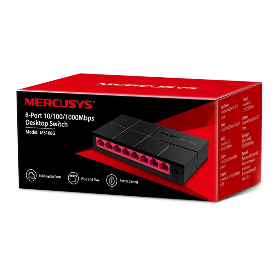 Switch 8 Porte Gigabit 10/100/1000 Mercusys ms108g