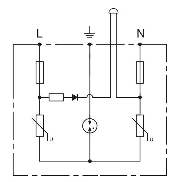 Mini Scaricatore Sovratensione Tipo 3 1P+N 230Vac Da Incasso TRACON ESPD3-3-2P