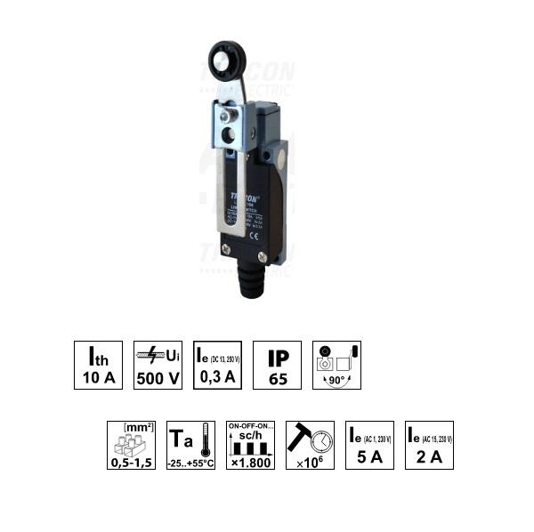 Interruttore Fine Corsa a Leva Lunga 20-90mm 1 NC + 1 NO IP65 Tracon